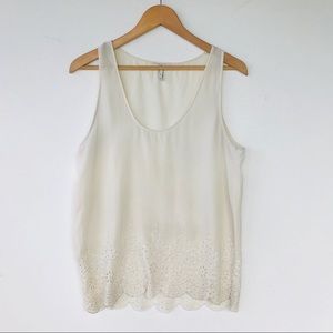 Joie  Sleeveless Top Blouse w/ Embroidered detail